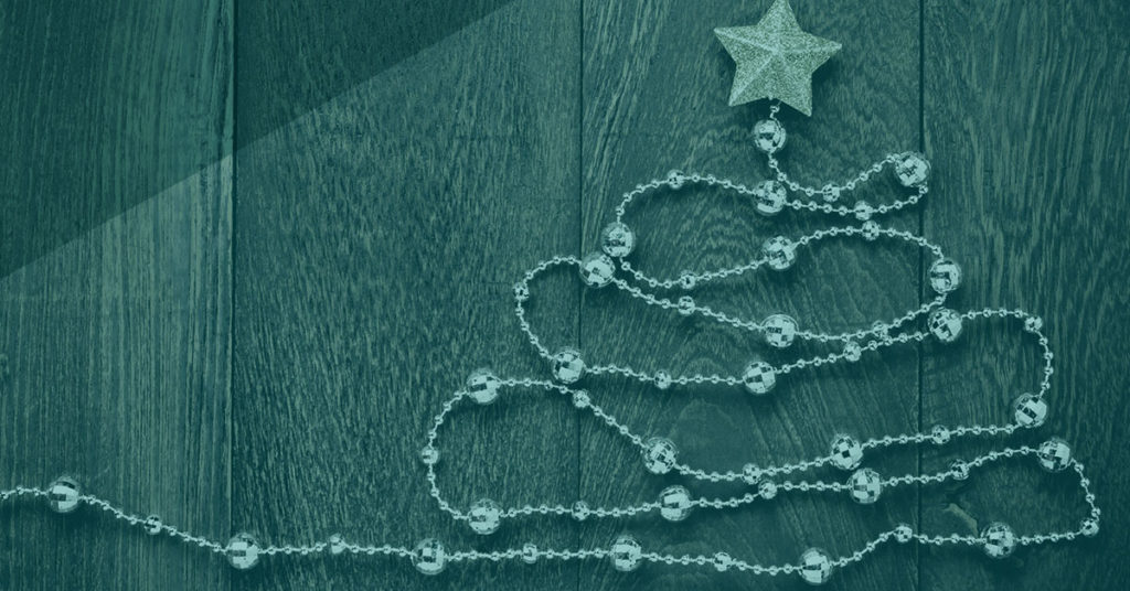 Diamond necklace layered into the shape of a Christmas Tree