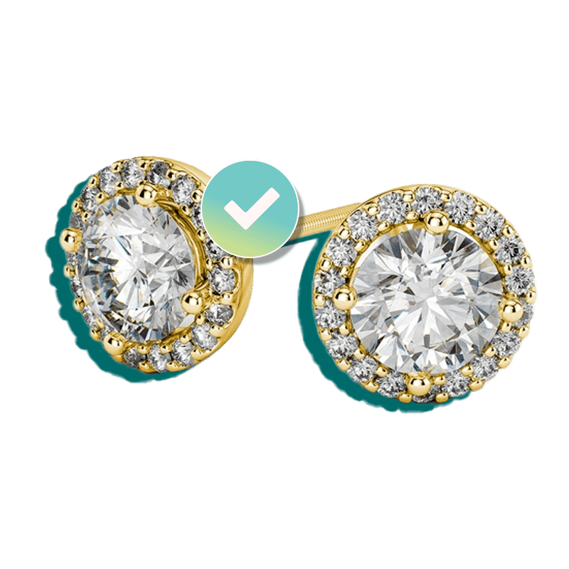 Diamond and yellow gold earrings insured by BriteCo Jewelry Insurance