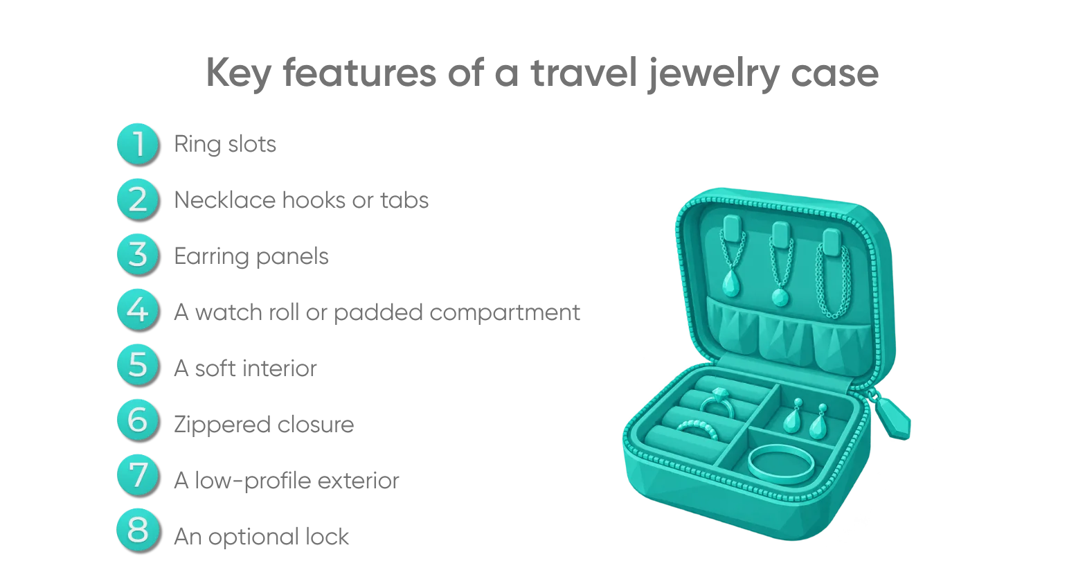 small travel jewelry case that features