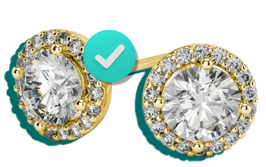 Diamond and yellow gold earrings insured by BriteCo Jewelry Insurance