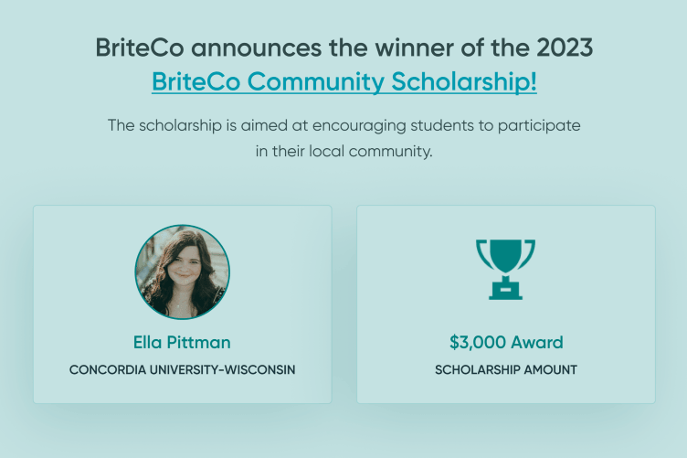 BriteCo scholarship winner 2023