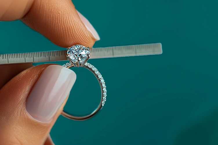 Woman wrapping measuring tape around finger