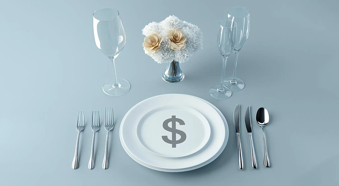 Table setting at wedding