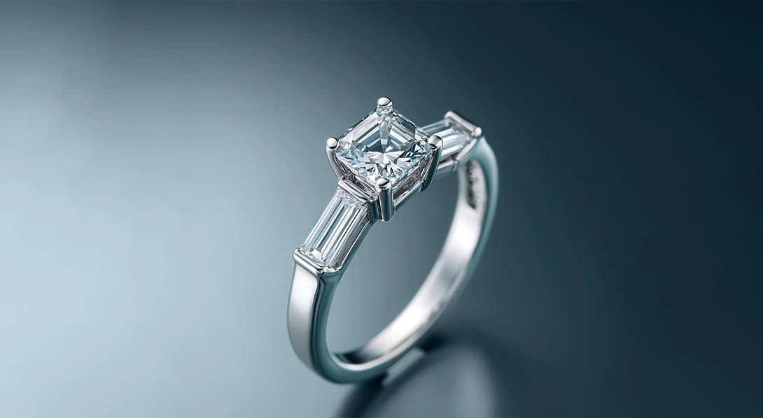Engagement ring with side stone