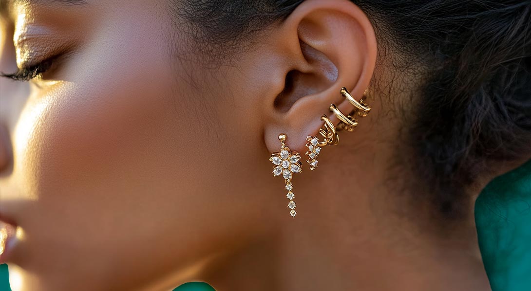 How to Stack Earrings with Multiple Piercings