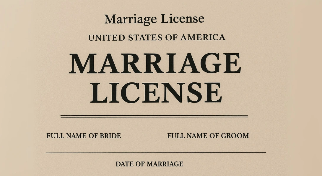 Marriage Licenses format
