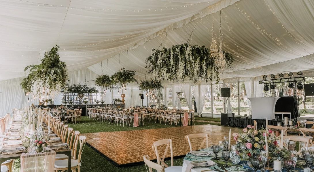 Outdoor wedding reception venue