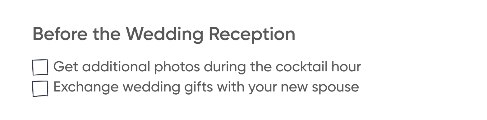 Before the Wedding Reception