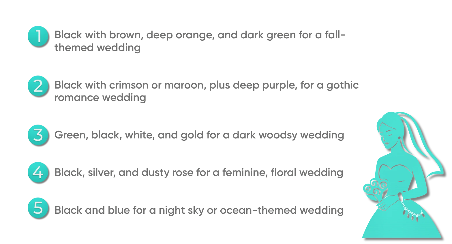 Black Wedding Color Themes