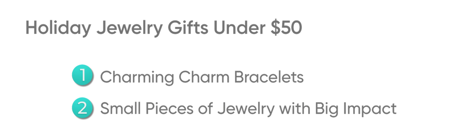 Holiday Jewelry Gifts Under $50