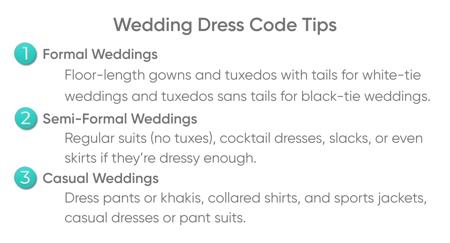 Wedding dress code tips