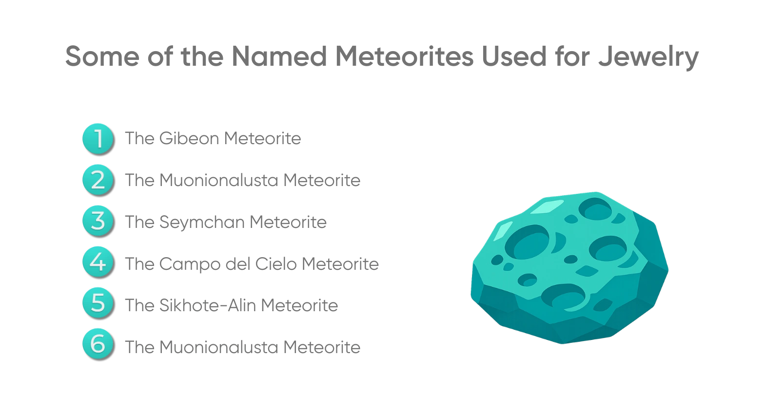 Named Meteorites Used for Jewelry