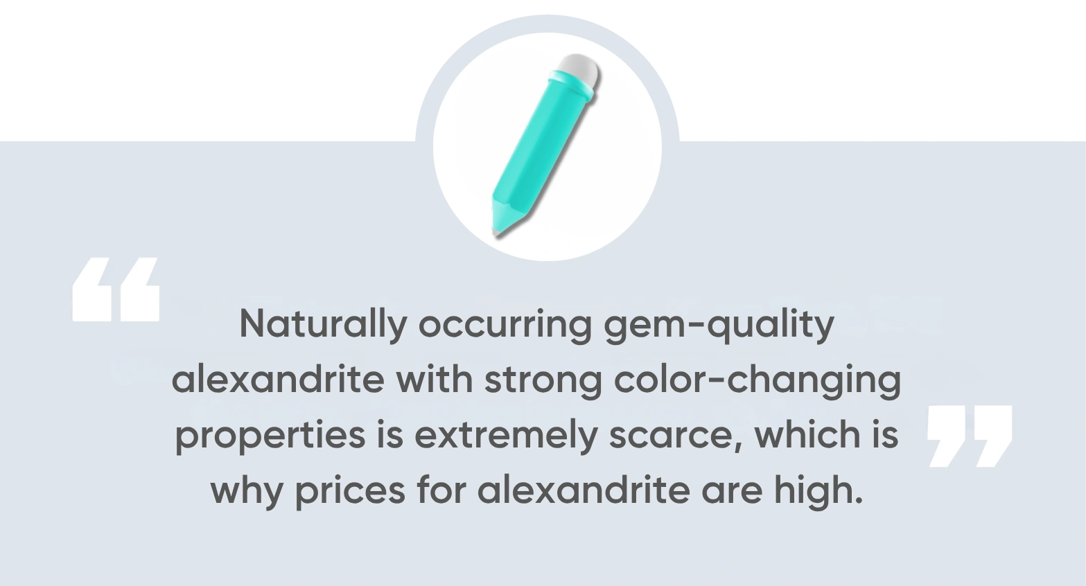 Naturally occurring gem-quality alexandrite with strong color-changing