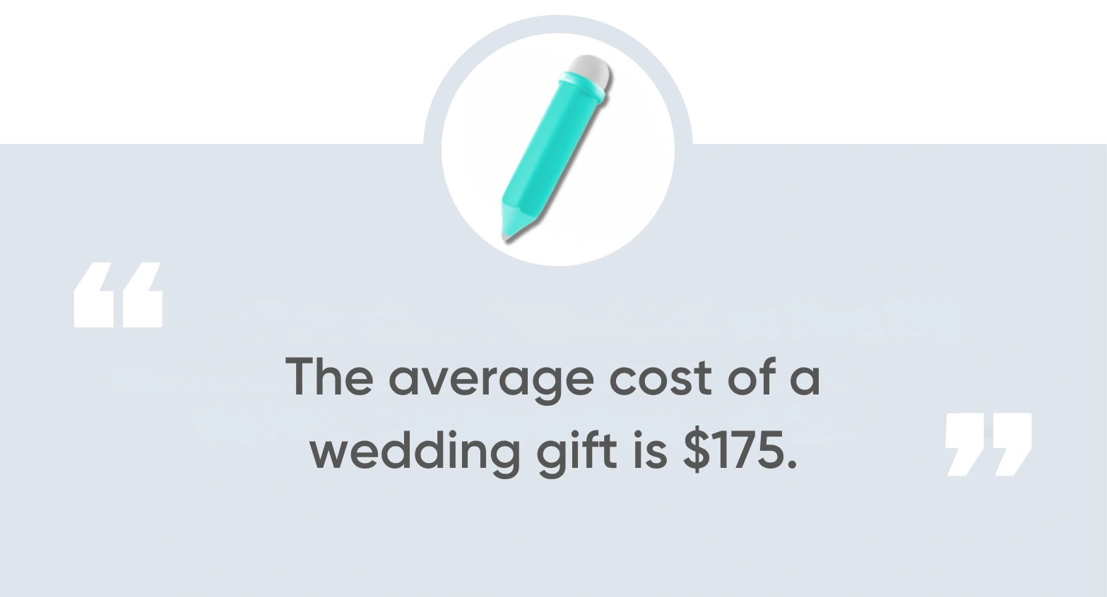 The average cost of a wedding gift is $175