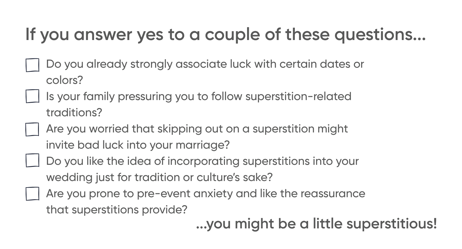 Do Superstitions for Weddings Really Matter