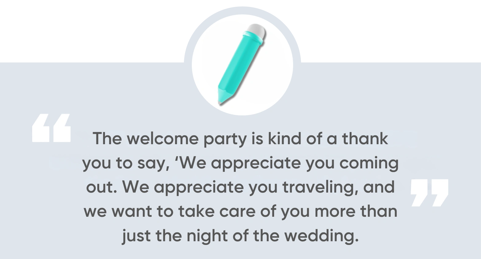 The welcome party
