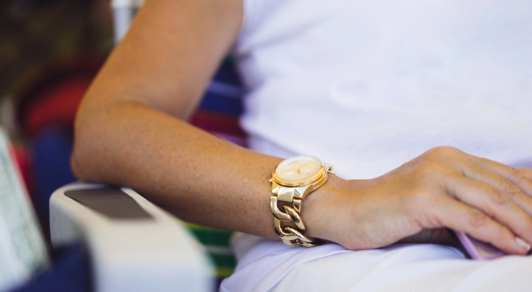 Watch on a woman’s wrist