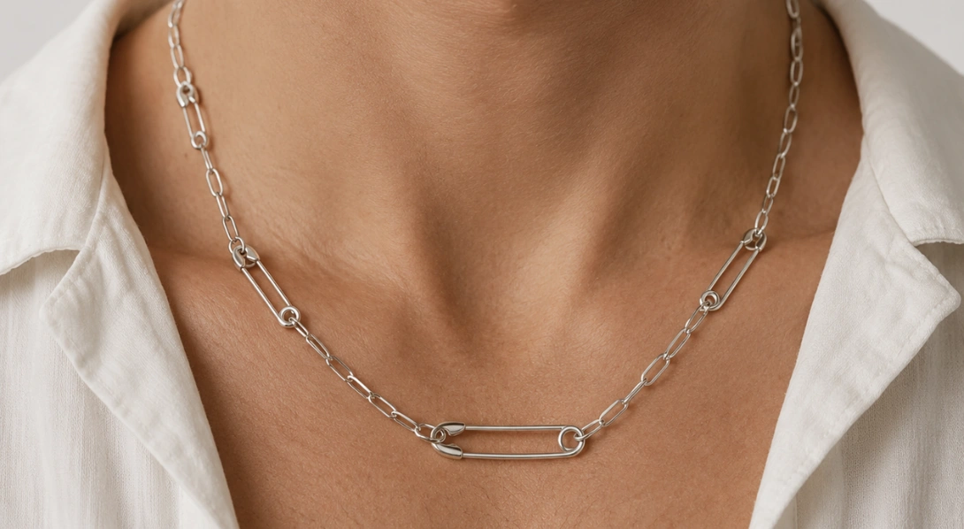 safety pin in neck