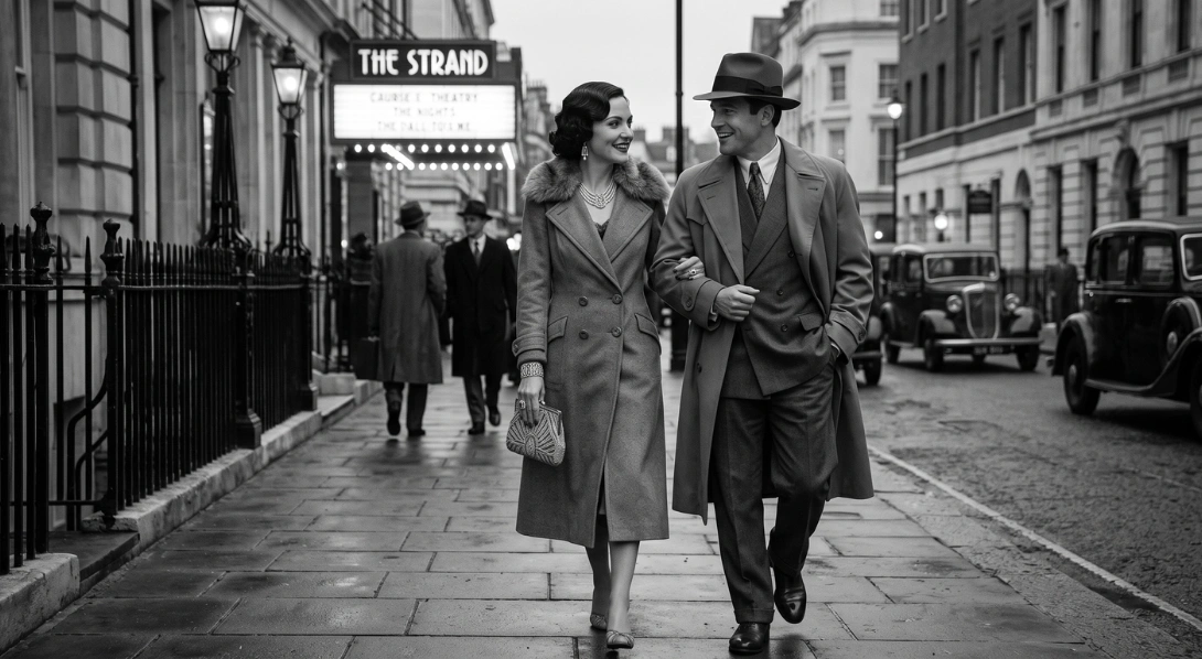 male and female walking