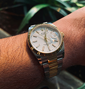 Luxury watch on wrist – jewelry insurance for $11,750 watch in San Francisco, CA