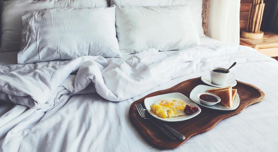 food-on-bed